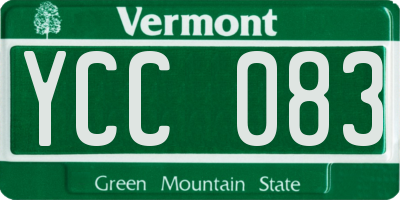 VT license plate YCC083