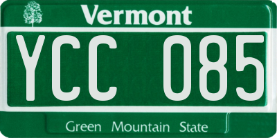 VT license plate YCC085