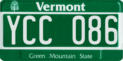 VT license plate YCC086