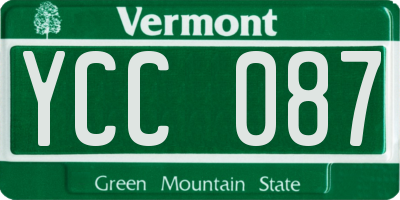 VT license plate YCC087