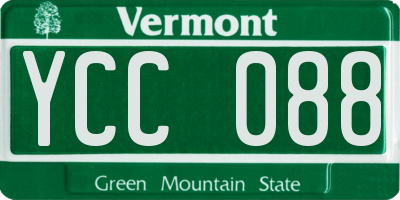 VT license plate YCC088