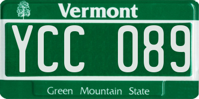 VT license plate YCC089