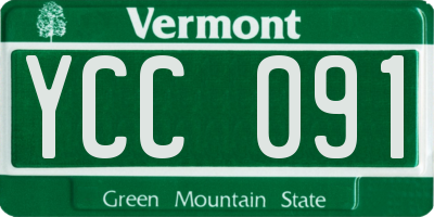 VT license plate YCC091