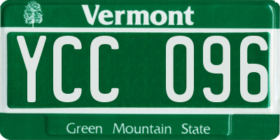 VT license plate YCC096