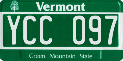 VT license plate YCC097