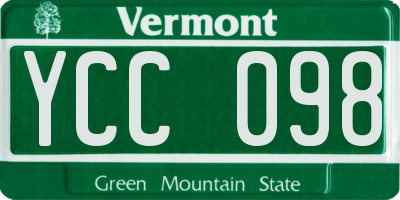 VT license plate YCC098