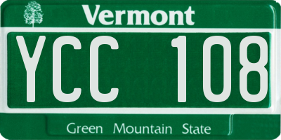 VT license plate YCC108