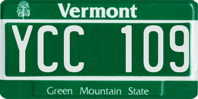 VT license plate YCC109