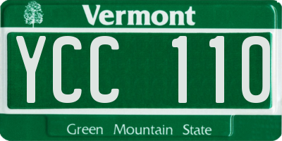 VT license plate YCC110