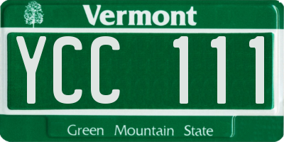 VT license plate YCC111
