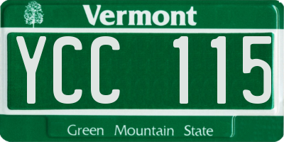 VT license plate YCC115