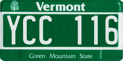 VT license plate YCC116