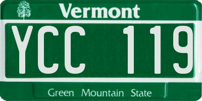 VT license plate YCC119