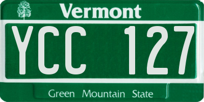 VT license plate YCC127