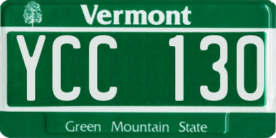 VT license plate YCC130