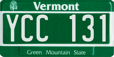 VT license plate YCC131
