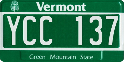 VT license plate YCC137
