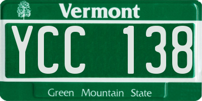 VT license plate YCC138