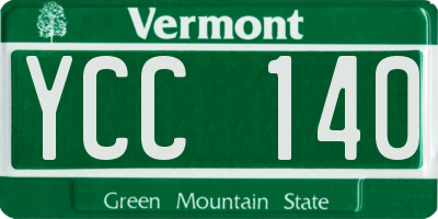 VT license plate YCC140