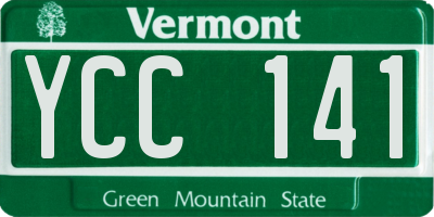 VT license plate YCC141