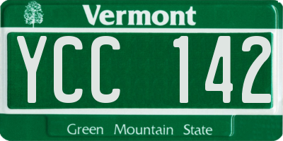 VT license plate YCC142
