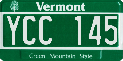 VT license plate YCC145
