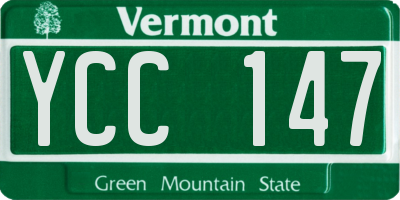 VT license plate YCC147