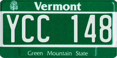 VT license plate YCC148