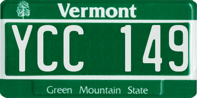 VT license plate YCC149