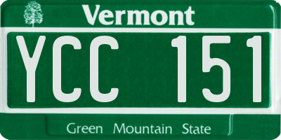 VT license plate YCC151