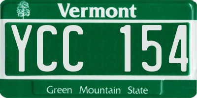 VT license plate YCC154