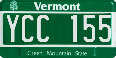 VT license plate YCC155