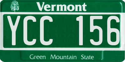 VT license plate YCC156