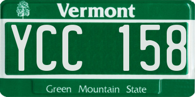 VT license plate YCC158