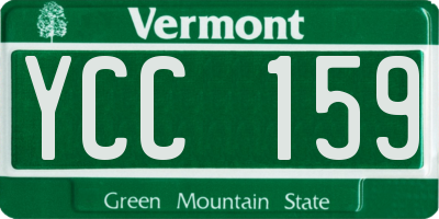 VT license plate YCC159