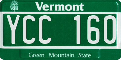 VT license plate YCC160