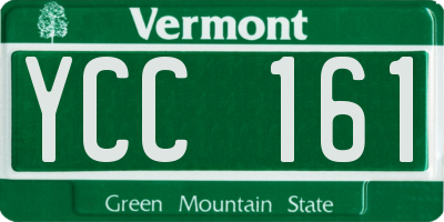 VT license plate YCC161