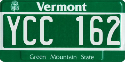 VT license plate YCC162