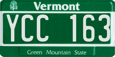 VT license plate YCC163