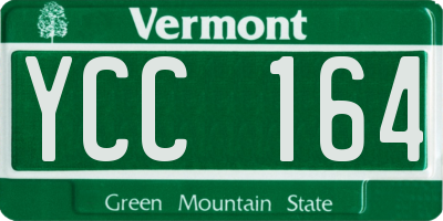 VT license plate YCC164