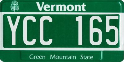 VT license plate YCC165