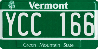 VT license plate YCC166