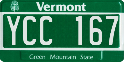 VT license plate YCC167