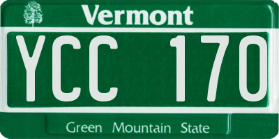 VT license plate YCC170