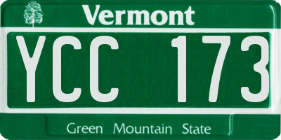 VT license plate YCC173
