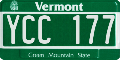 VT license plate YCC177