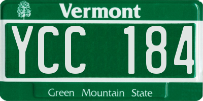 VT license plate YCC184