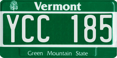 VT license plate YCC185