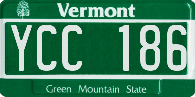 VT license plate YCC186