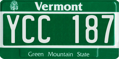 VT license plate YCC187